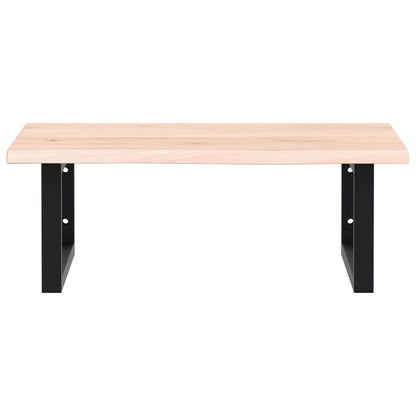 Badkamer Wandschap Staal En Massief Eikenhout 1 60 x 50 x 2 cm Bruin en zwart