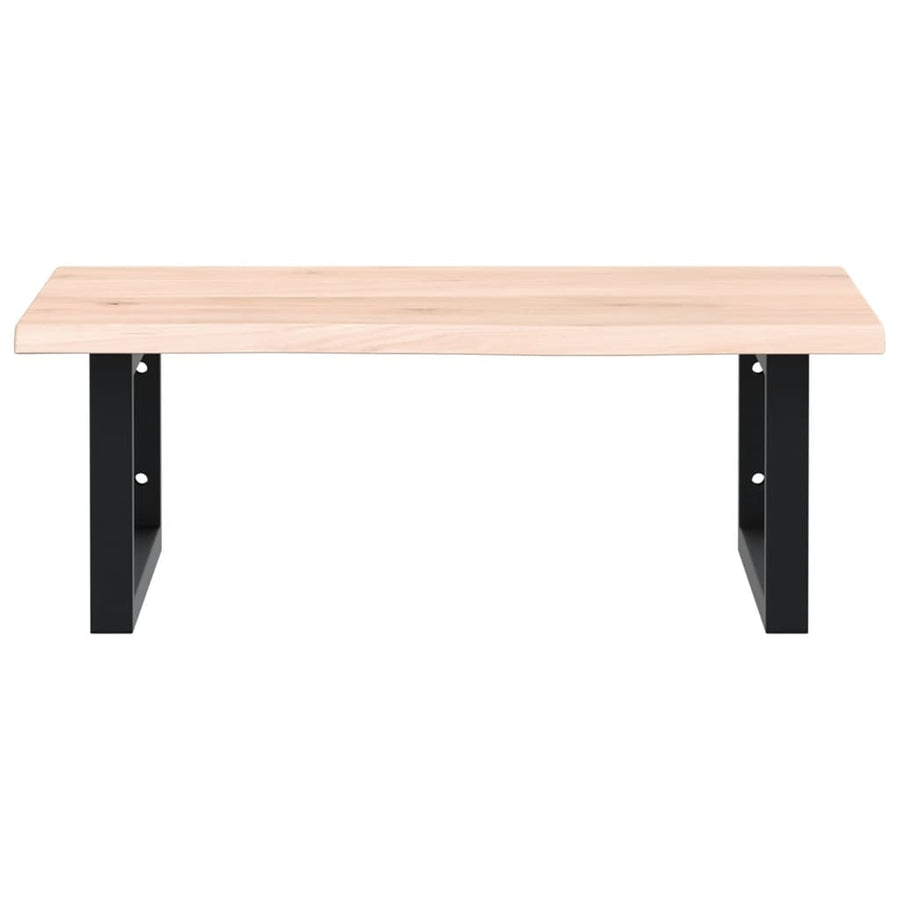 Badkamer Wandschap Staal En Massief Eikenhout 1 60 x 50 x 2 cm Bruin en zwart