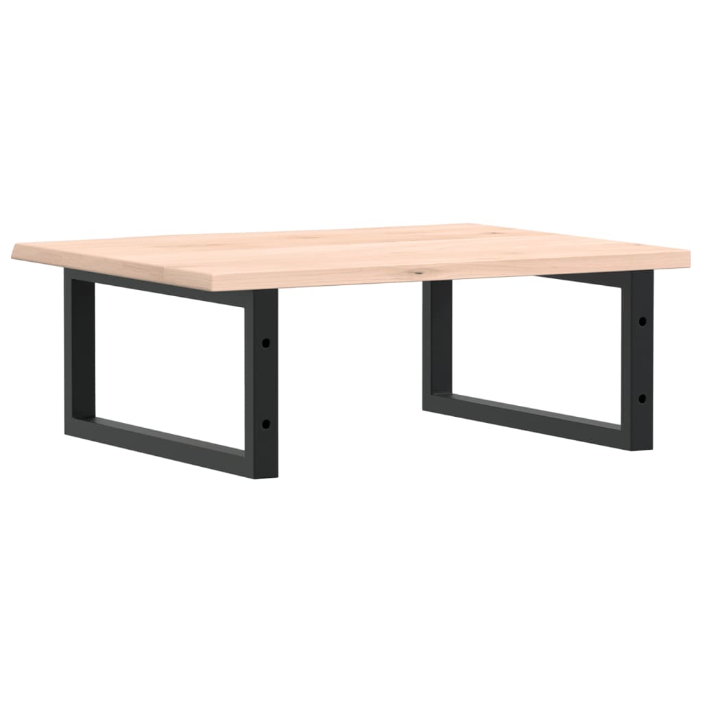 Badkamer Wandschap Staal En Massief Eikenhout 1 60 x 50 x 2 cm Bruin en zwart