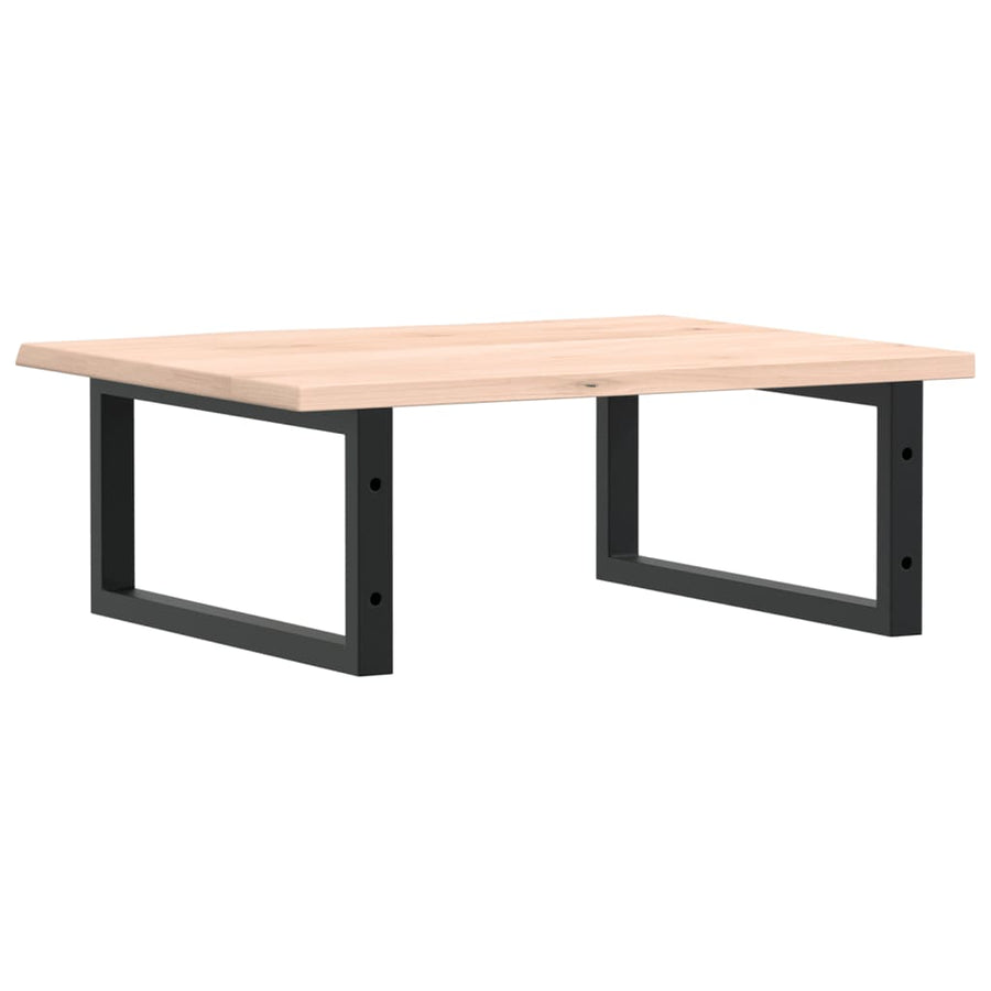 Badkamer Wandschap Staal En Massief Eikenhout 1 60 x 50 x 2 cm Bruin en zwart