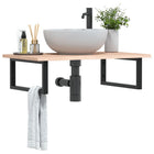 Badkamer wandschap eikenhout staal 80x50 cm