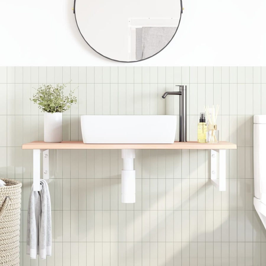 Badkamer Wandschap Staal En Massief Eikenhout 1