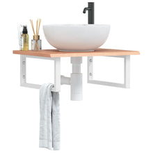 Badkamer Wandschap Staal En Massief Eikenhout 1
