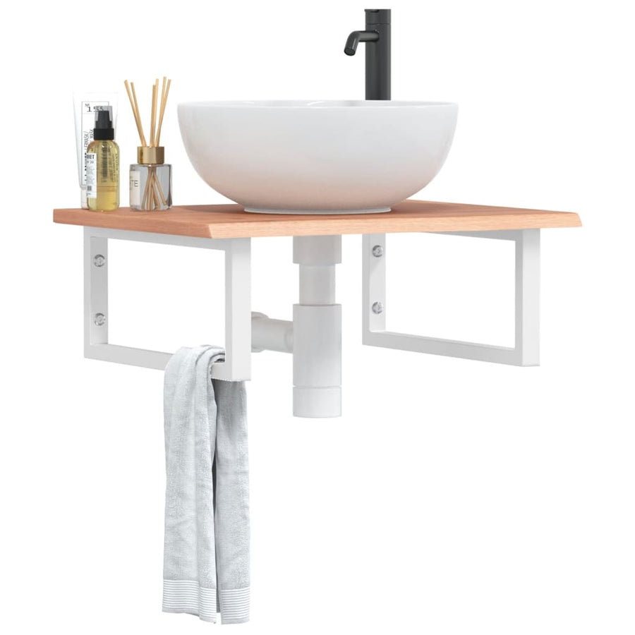 Badkamer Wandschap Staal En Massief Eikenhout 1