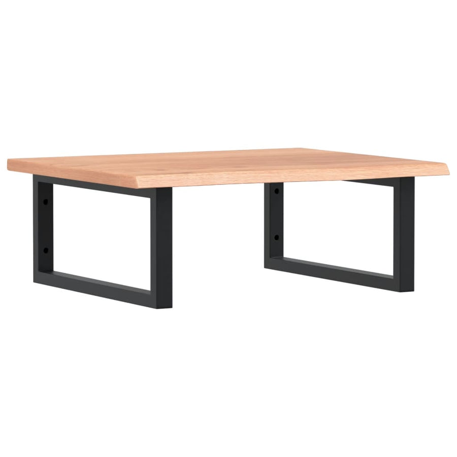 Badkamer Wandschap Staal En Massief Eikenhout 1 60 x 50 x 2 cm Lichtbruin en zwart