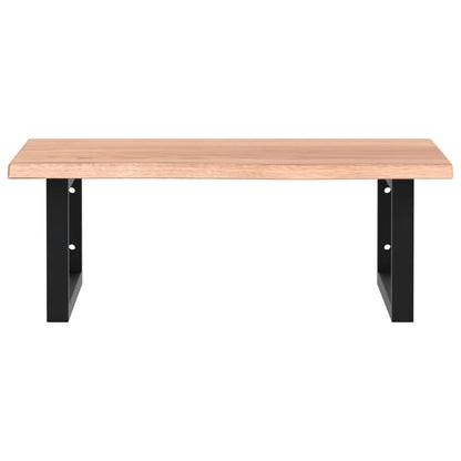 Badkamer Wandschap Staal En Massief Eikenhout 1 60 x 50 x 2 cm Lichtbruin en zwart