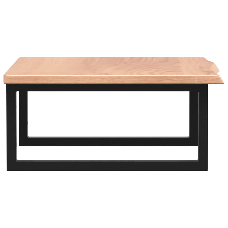 Badkamer Wandschap Staal En Massief Eikenhout 1 60 x 50 x 2 cm Lichtbruin en zwart