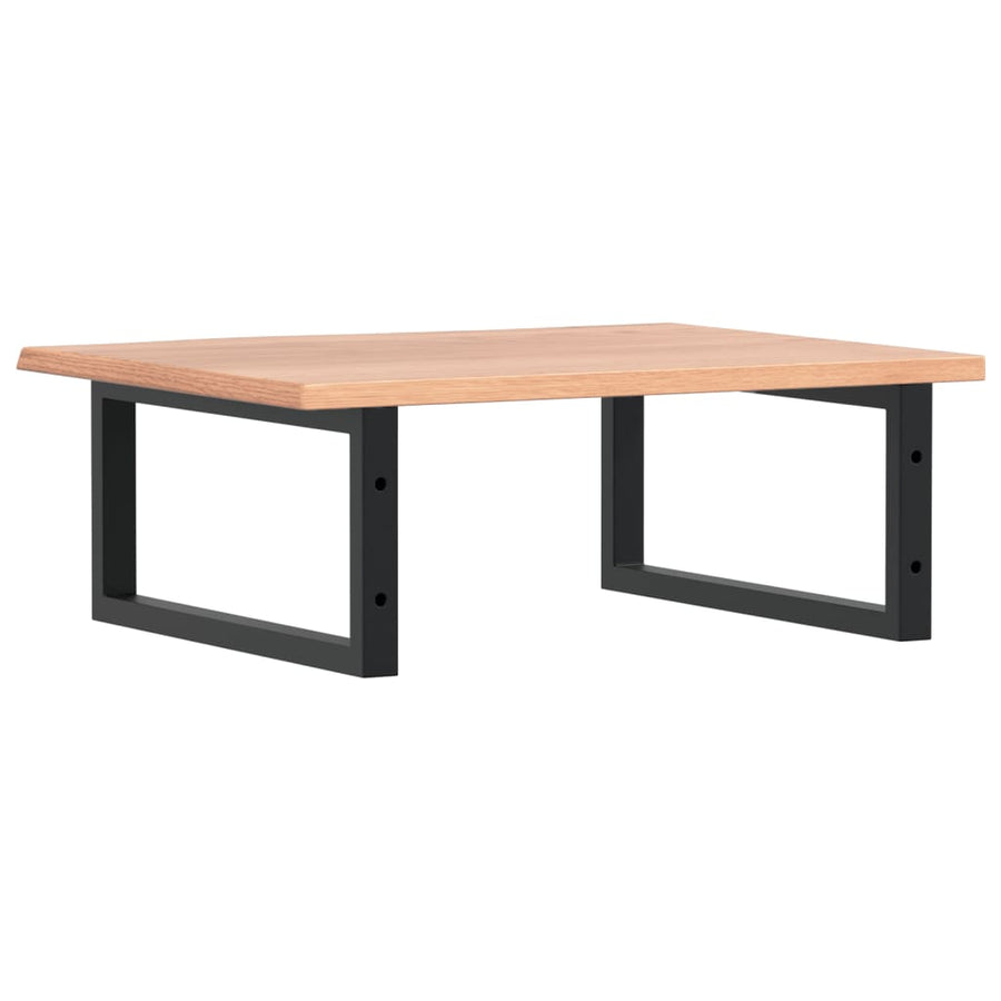 Badkamer Wandschap Staal En Massief Eikenhout 1 60 x 50 x 2 cm Lichtbruin en zwart