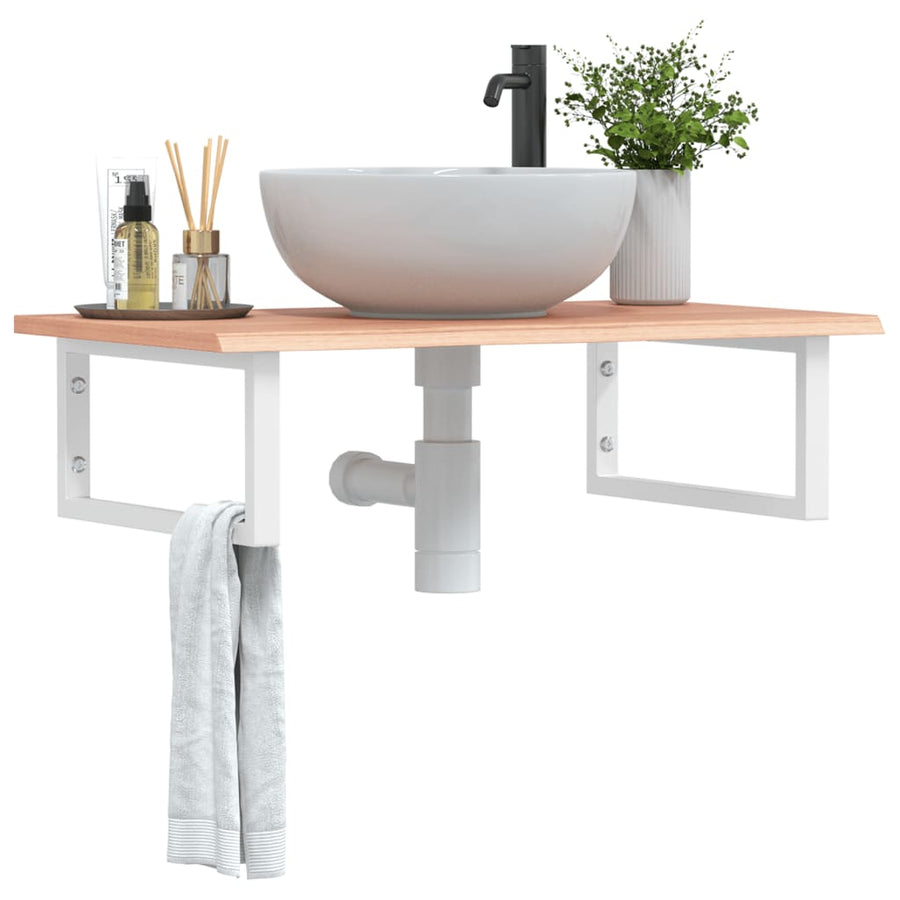 Badkamer Wandschap Staal En Massief Eikenhout 1