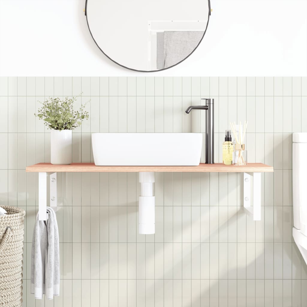 Badkamer Wandschap Staal En Massief Eikenhout 1