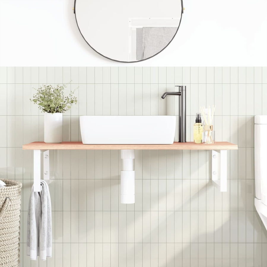 Badkamer Wandschap Staal En Massief Eikenhout 1