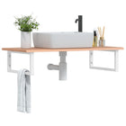 Badkamer wandschap staal massief eikenhout
