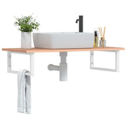 Badkamer wandschap staal massief eikenhout