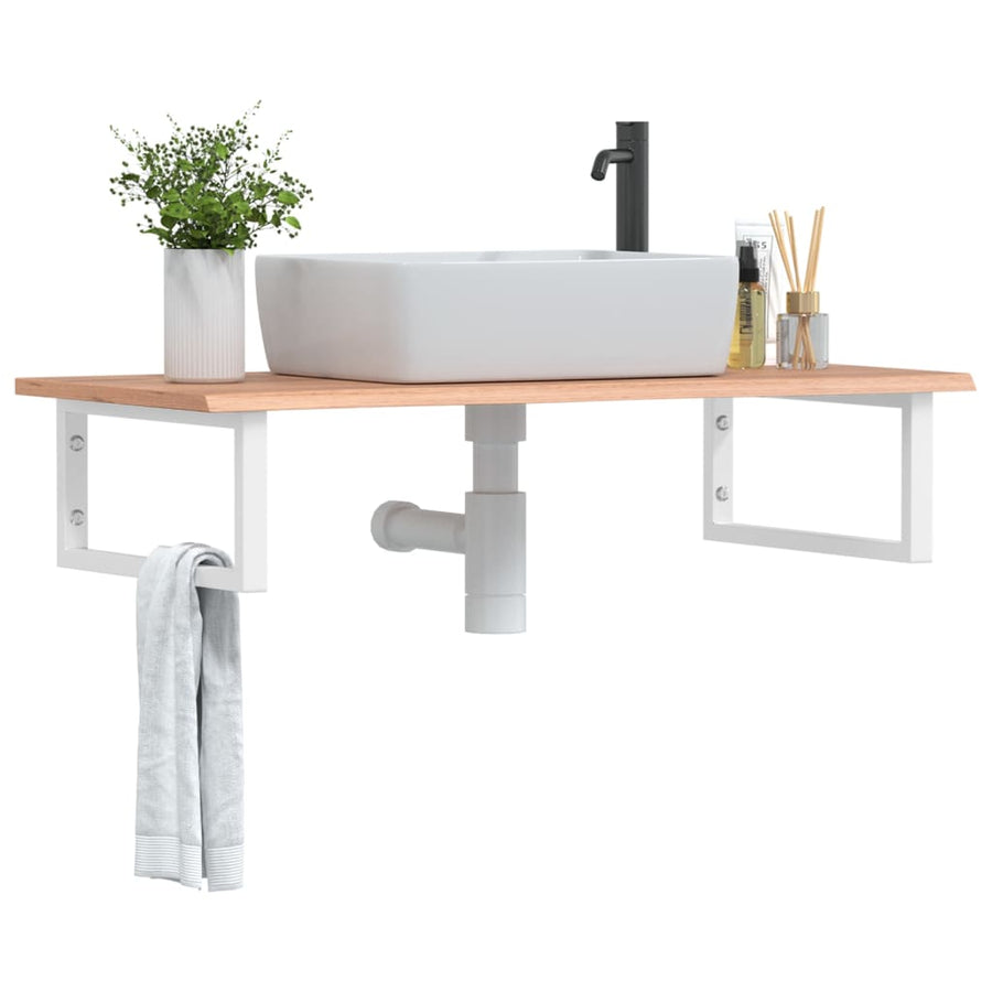 Badkamer Wandschap Staal En Massief Eikenhout 1