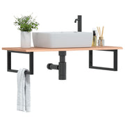 Wandschap staal massief eikenhout 100x50 cm