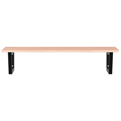 Badkamer wandschap staal en massief eikenhout