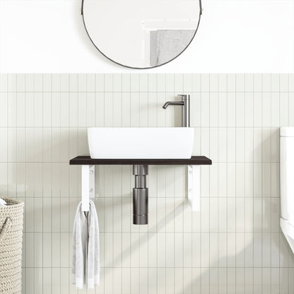 Badkamer Wandschap Staal En Massief Eikenhout 1