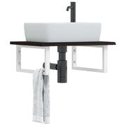 Badkamer wandschap massief eikenhout staal