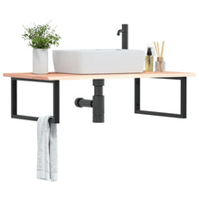 Badkamer Wandschap Staal En Massief Eikenhout