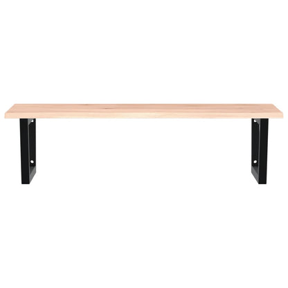 Badkamer wandschap staal en massief eikenhout