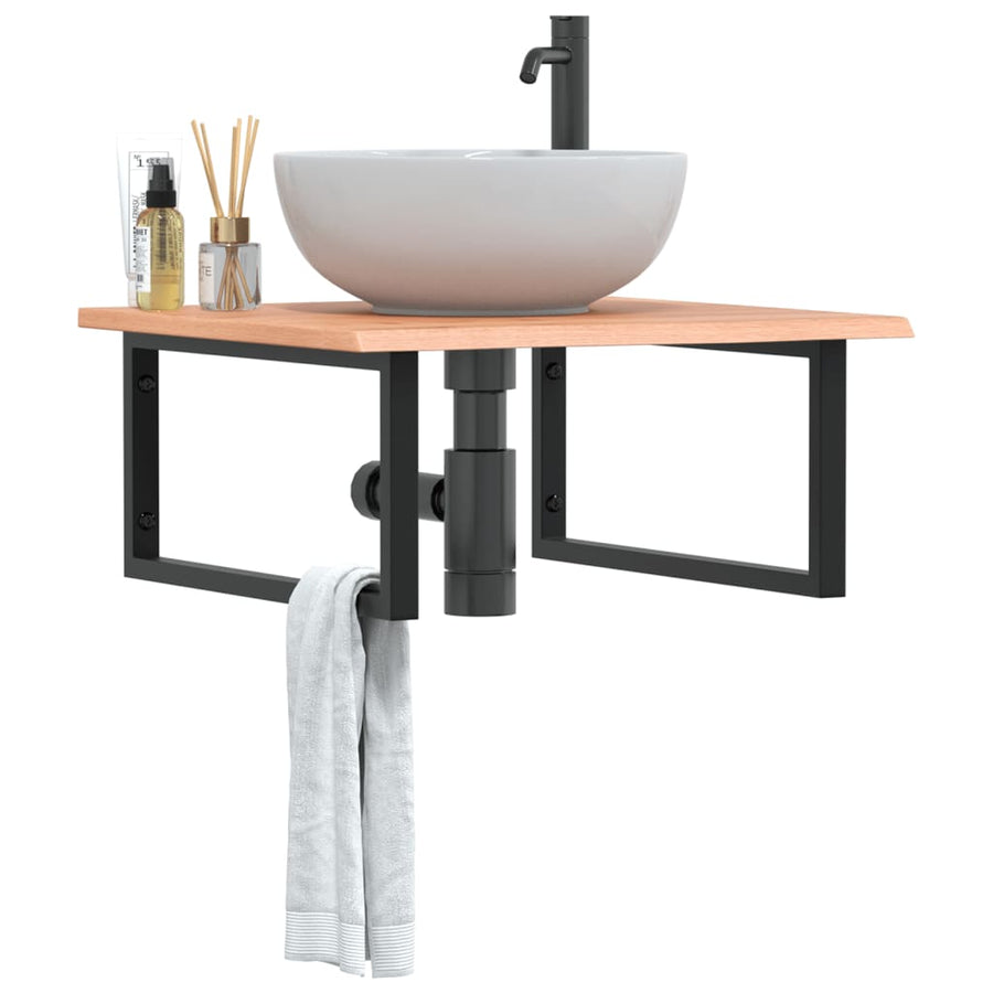 Badkamer Wandschap Staal En Massief Eikenhout Eiken En Wit