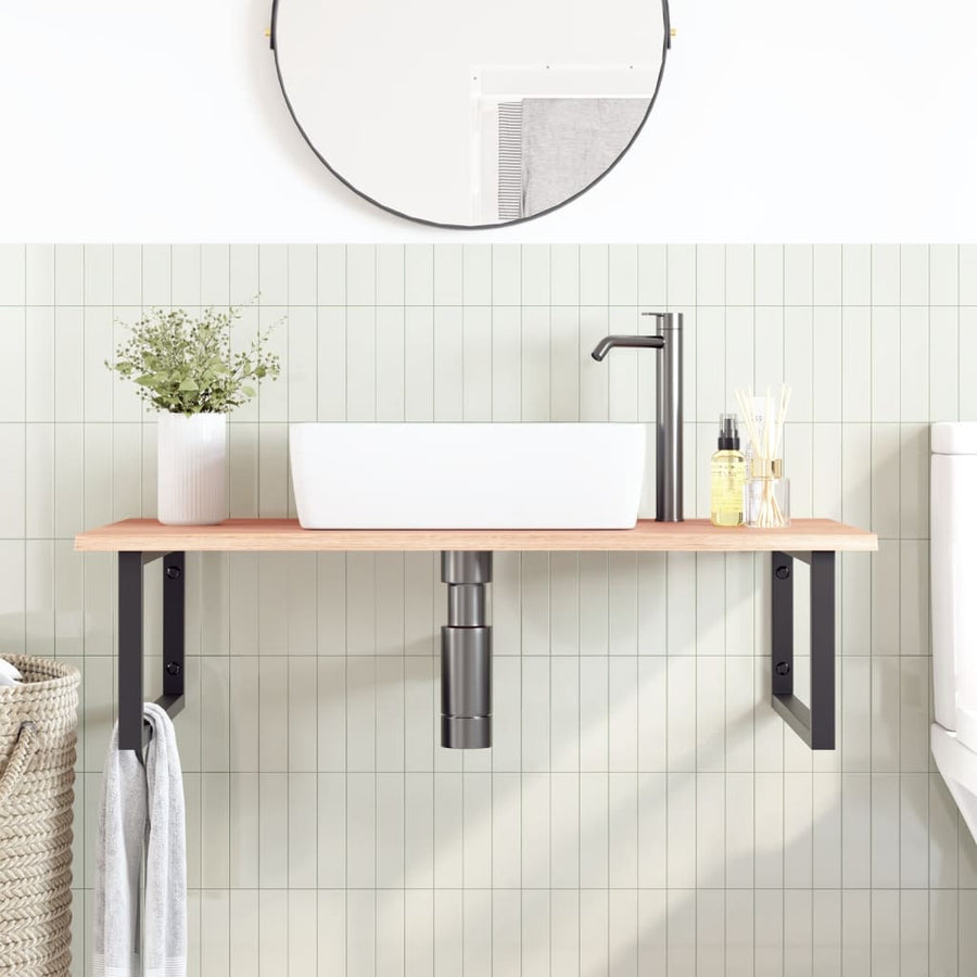Badkamer Wandschap Staal En Massief Eikenhout