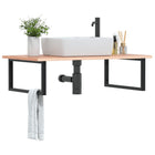 Bathroom Wall Shelf Steel And Solid Oak