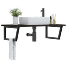 Bathroom wall shelf steel and solid oak