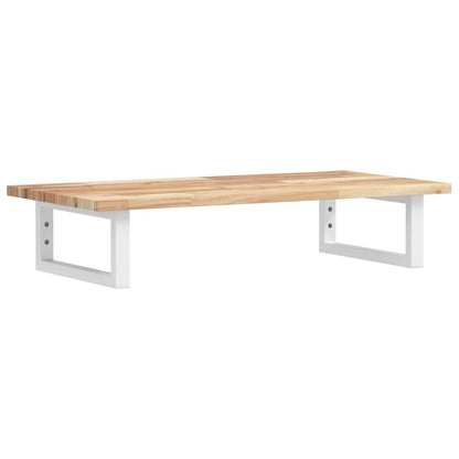 Badkamer Wandschap Staal En Massief Acaciahout 1 60 x 40 x 2 cm Bruin en wit
