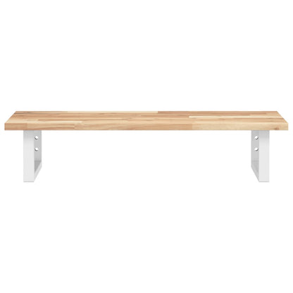 Badkamer Wandschap Staal En Massief Acaciahout 1 60 x 40 x 2 cm Bruin en wit