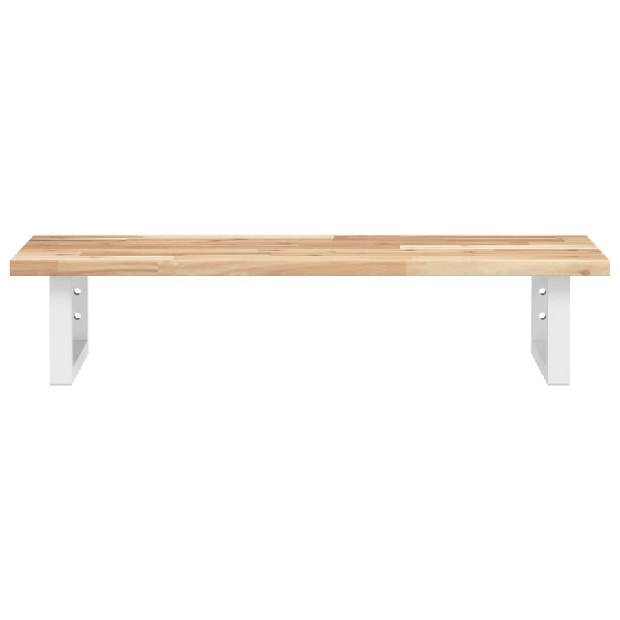 Badkamer Wandschap Staal En Massief Acaciahout 1 60 x 40 x 2 cm Bruin en wit
