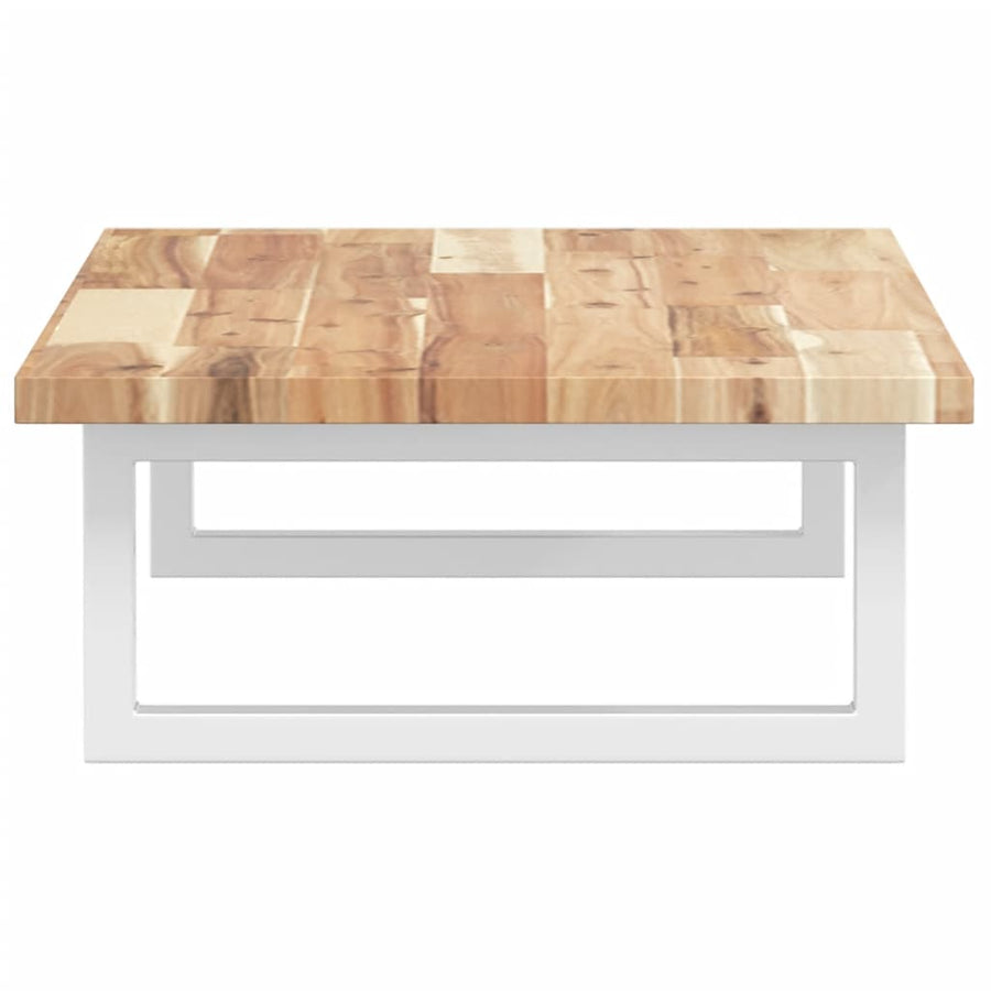 Badkamer Wandschap Staal En Massief Acaciahout 1 60 x 40 x 2 cm Bruin en wit