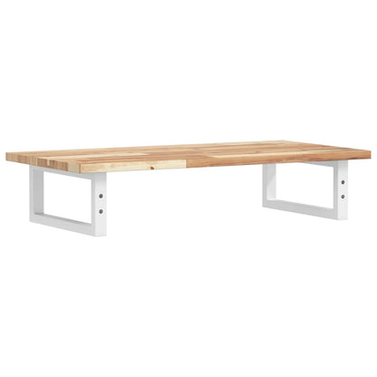 Badkamer Wandschap Staal En Massief Acaciahout 1 60 x 40 x 2 cm Bruin en wit