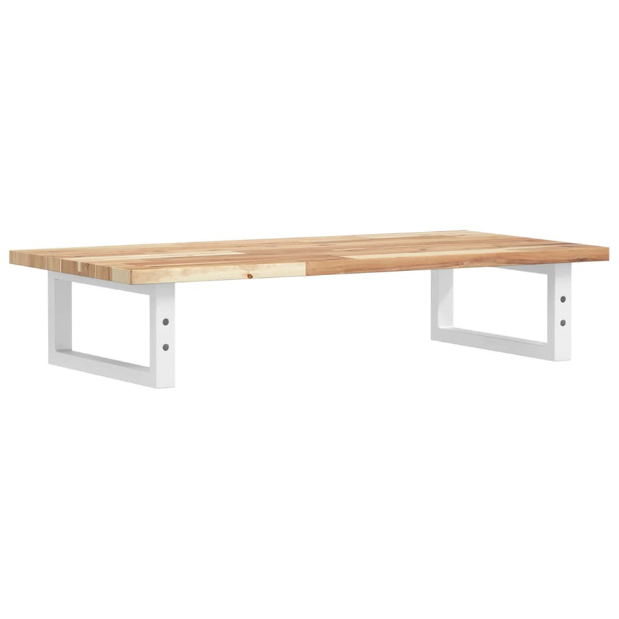 Badkamer Wandschap Staal En Massief Acaciahout 1 60 x 40 x 2 cm Bruin en wit
