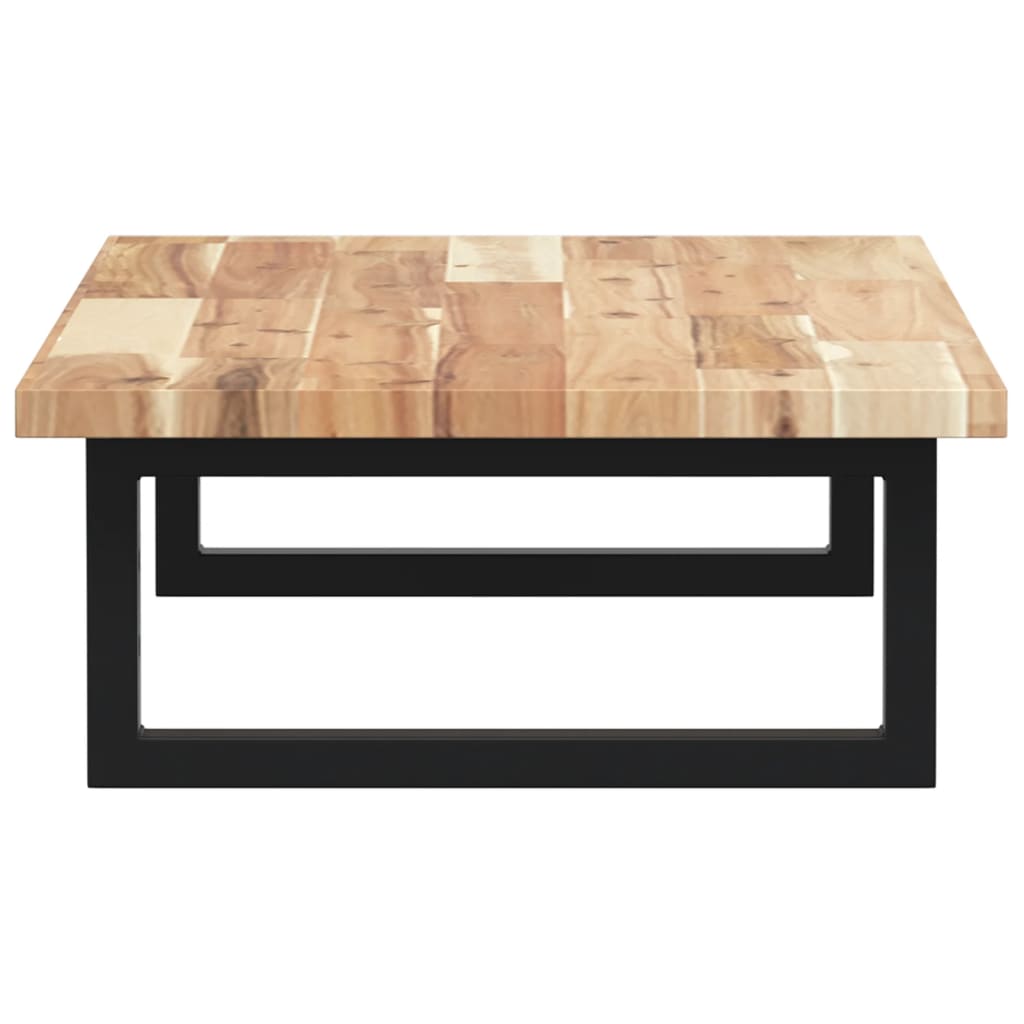 Badkamer Wandschap Staal En Massief Acaciahout 1 60 x 40 x 2 cm Bruin en zwart