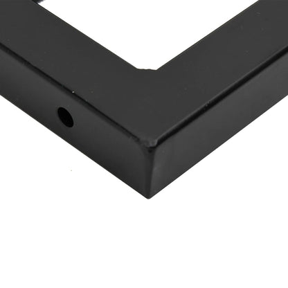 Badkamer Wandschap Staal En Massief Acaciahout 1 60 x 40 x 2 cm Bruin en zwart