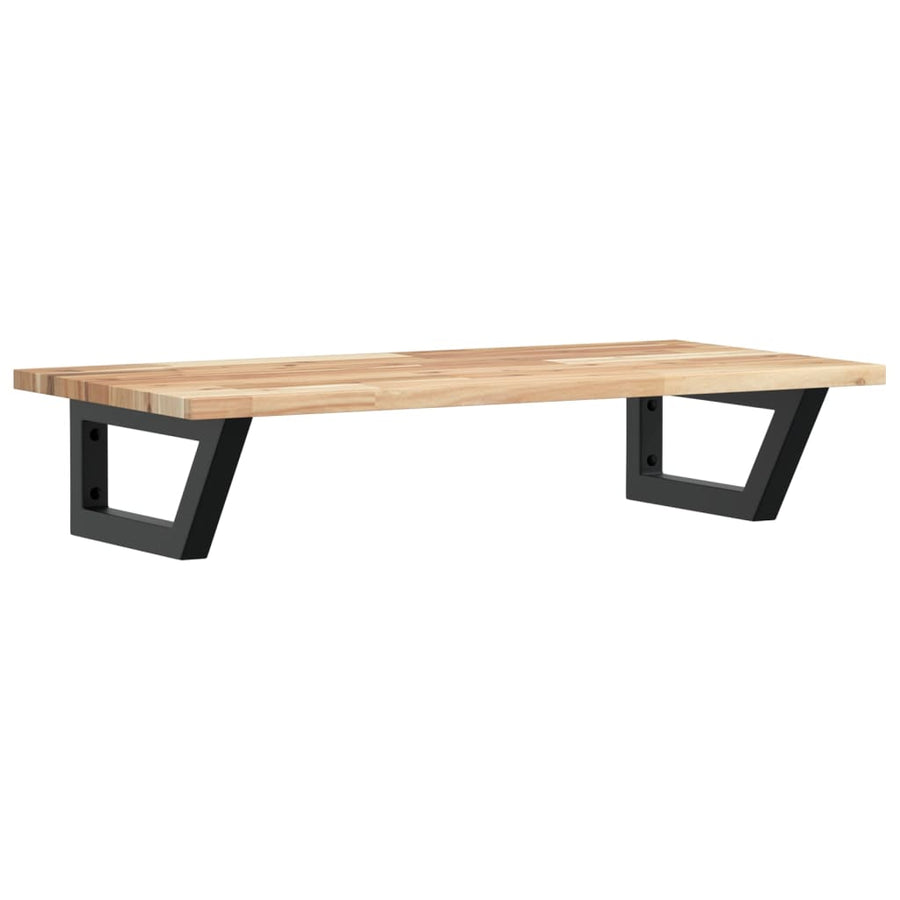 Badkamer Wandschap Staal En Massief Acaciahout 1 60 x 40 x 2 cm Bruin en zwart