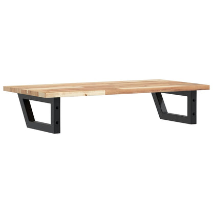 Badkamer Wandschap Staal En Massief Acaciahout 1 60 x 40 x 2 cm Bruin en zwart