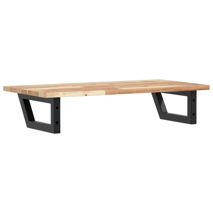 Badkamer Wandschap Staal En Massief Acaciahout 1 60 x 40 x 2 cm Bruin en zwart