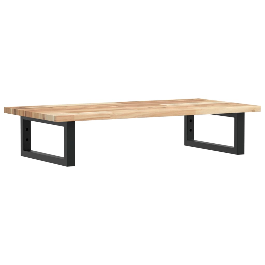 Badkamer Wandschap Staal En Massief Acaciahout 1 100 x 40 x 2 cm Bruin en zwart