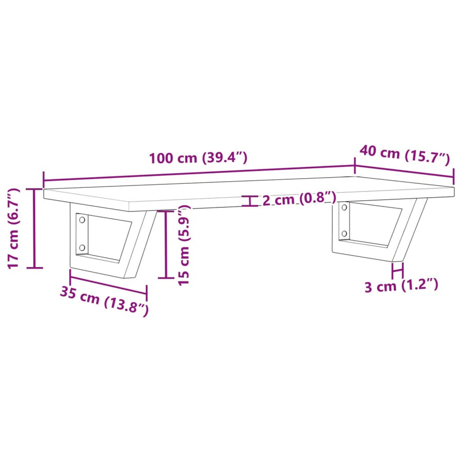 Badkamer wandschap staal en massief acaciahout