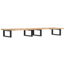 Badkamer Wandschap Staal En Massief Acaciahout 1 140 x 40 x 2 cm Bruin en zwart