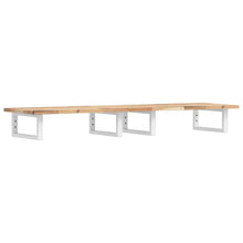 Badkamer Wandschap Staal En Massief Acaciahout 1 160 x 40 x 2 cm Bruin en wit