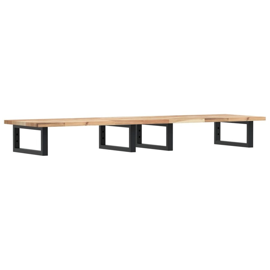 Badkamer Wandschap Staal En Massief Acaciahout 1 160 x 40 x 2 cm Bruin en zwart