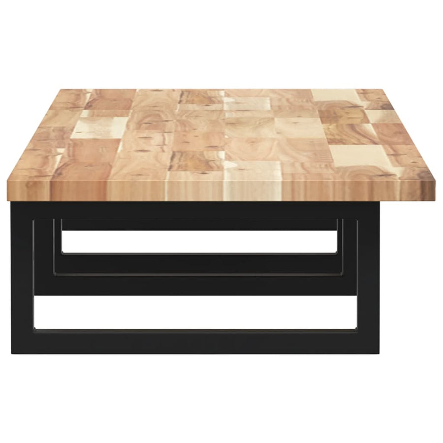 Badkamer Wandschap Staal En Massief Acaciahout 1 160 x 40 x 2 cm Bruin en zwart