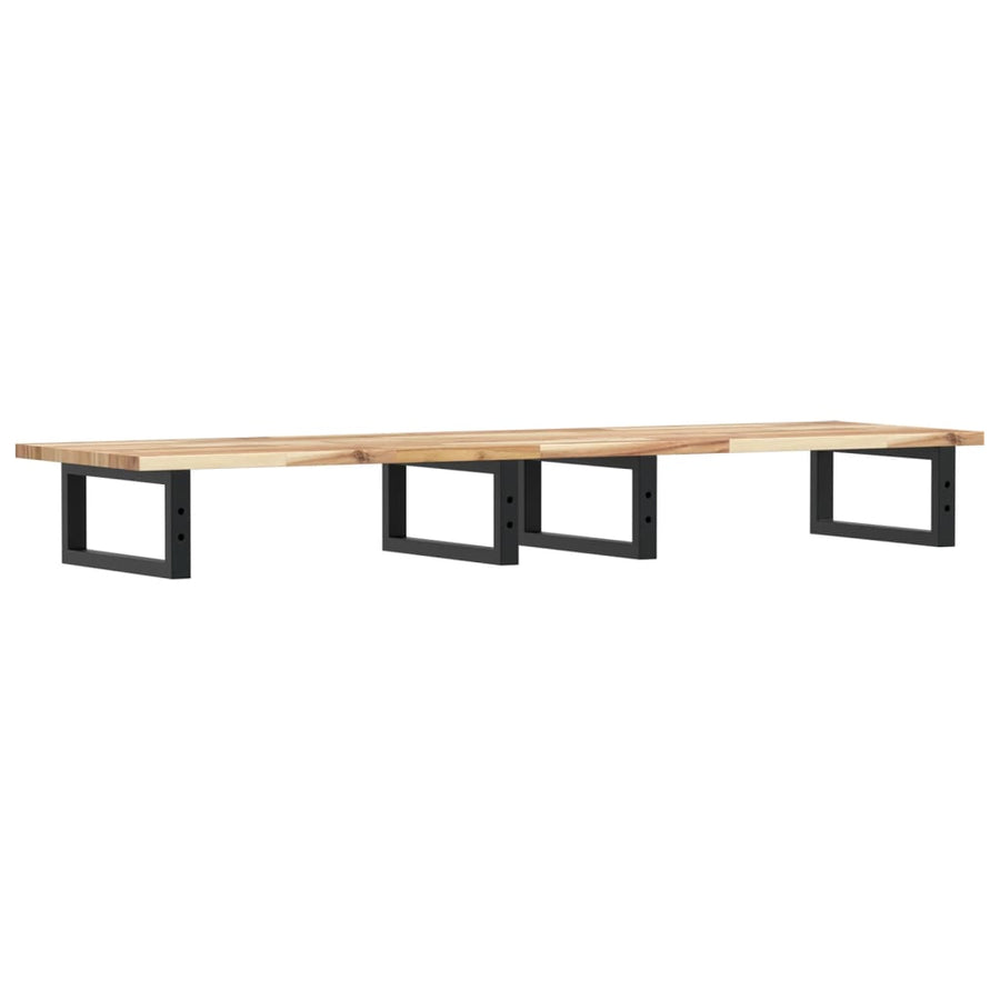 Badkamer Wandschap Staal En Massief Acaciahout 1 160 x 40 x 2 cm Bruin en zwart