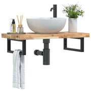 Badkamer wandschap staal acaciahout
