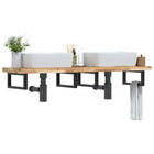 Bathroom wall shelf steel and solid acacia wood