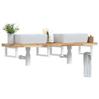 Bathroom wall shelf steel and solid acacia wood