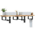 Bathroom wall shelf steel and solid acacia wood